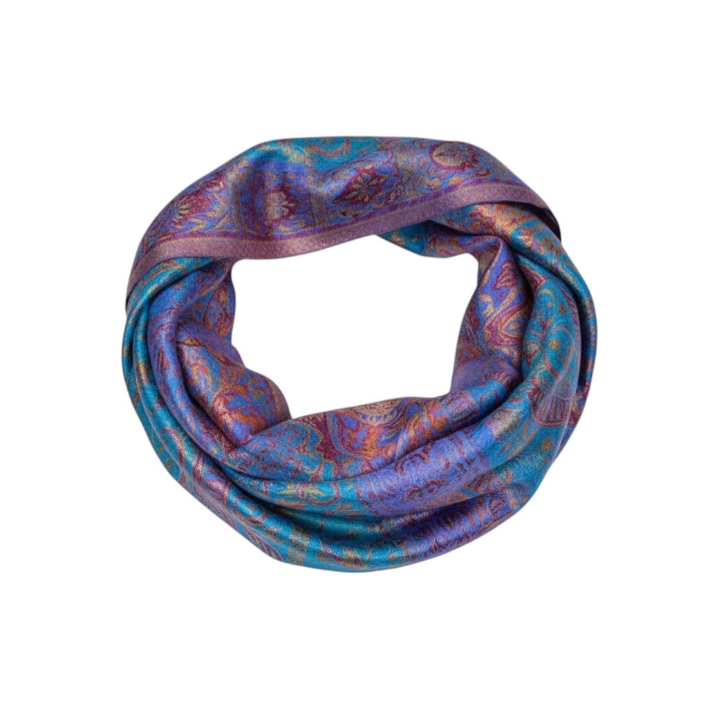 Pearlescent Paisley Silk Scarf